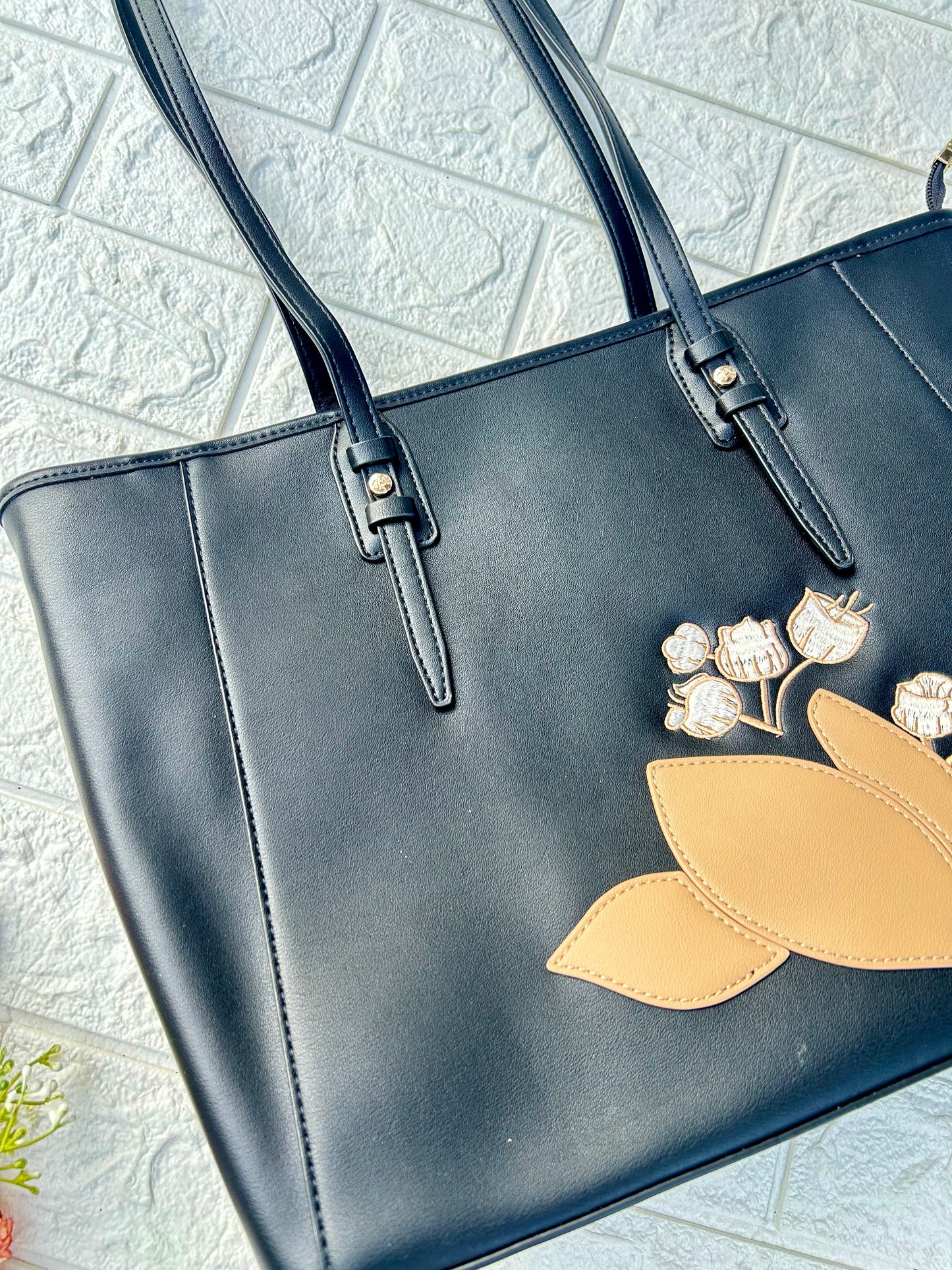 Floral Accent Tote