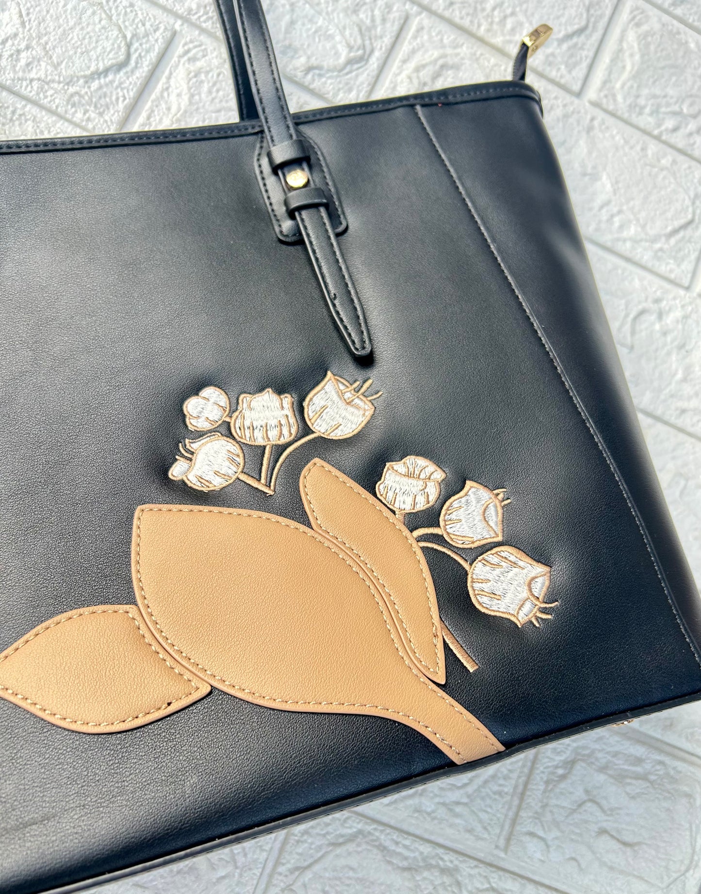 Floral Accent Tote