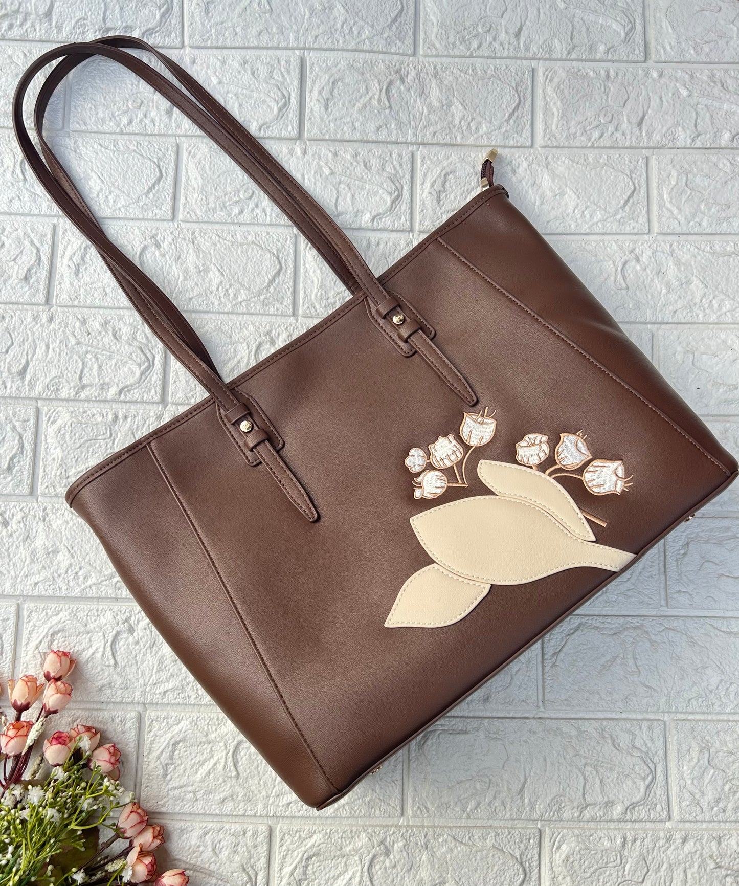 Floral Accent Tote