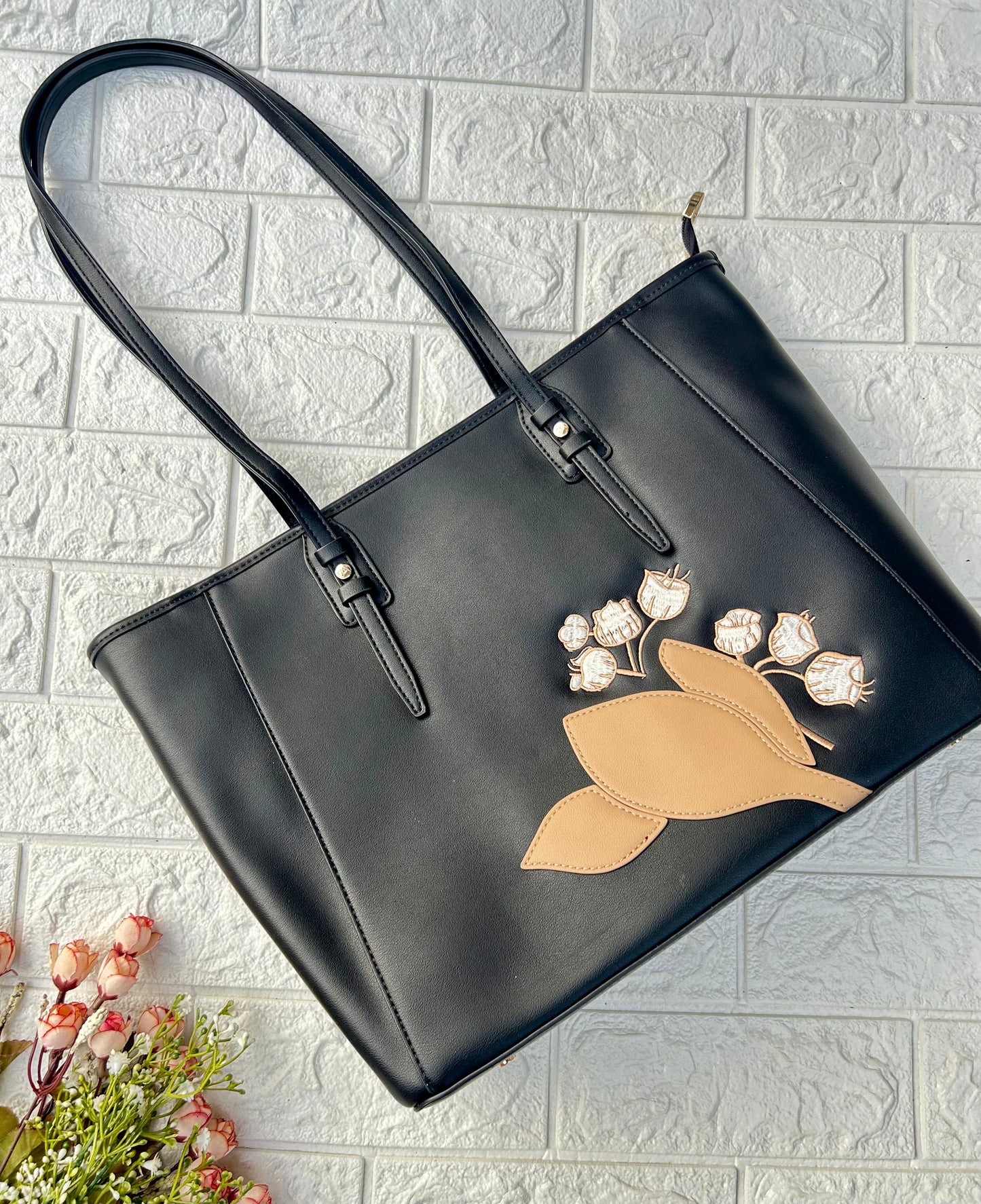 Floral Accent Tote